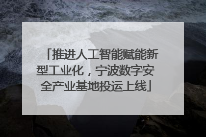 推进人工智能赋能新型工业化，宁波数字安全产业基地投运上线