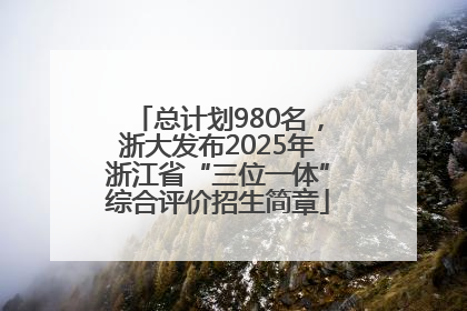 总计划980名，浙大发布2025年浙江省“三位一体”综合评价招生简章