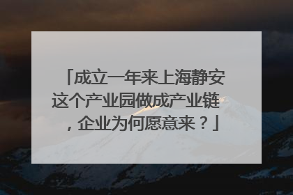 成立一年来上海静安这个产业园做成产业链，企业为何愿意来？
