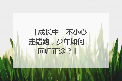 成长中一不小心走错路，少年如何回归正途？