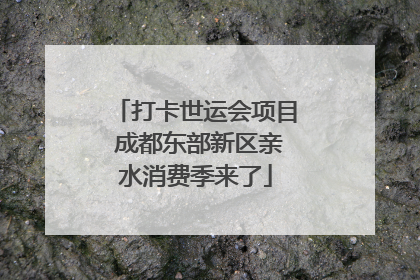 打卡世运会项目 成都东部新区亲水消费季来了