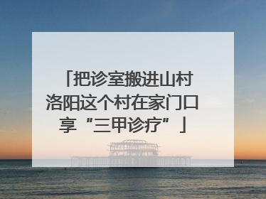 把诊室搬进山村 洛阳这个村在家门口享“三甲诊疗”