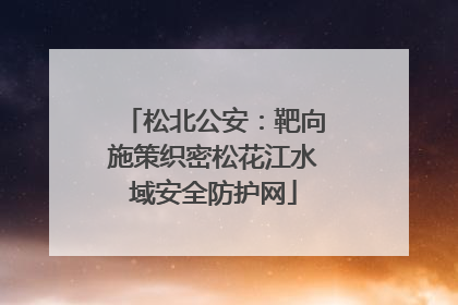 松北公安：靶向施策织密松花江水域安全防护网