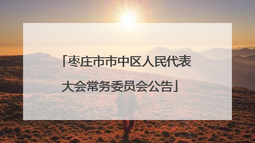 枣庄市市中区人民代表大会常务委员会公告