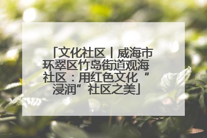 文化社区丨威海市环翠区竹岛街道观海社区：用红色文化“浸润”社区之美
