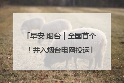 早安 烟台｜全国首个！并入烟台电网投运