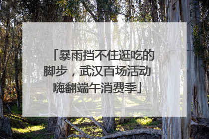 暴雨挡不住逛吃的脚步，武汉百场活动嗨翻端午消费季