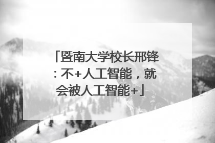 暨南大学校长邢锋：不+人工智能，就会被人工智能+