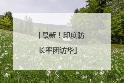 最新！印度防长率团访华