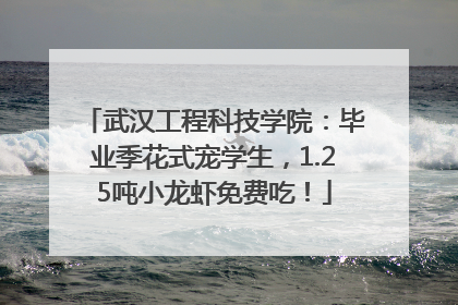 武汉工程科技学院：毕业季花式宠学生，1.25吨小龙虾免费吃！