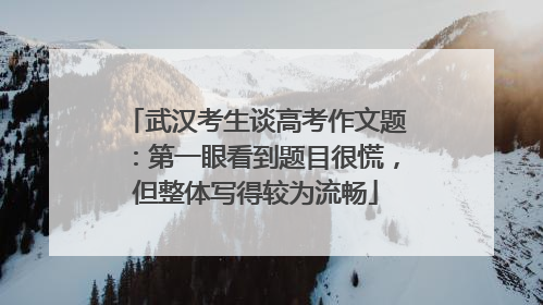 武汉考生谈高考作文题：第一眼看到题目很慌，但整体写得较为流畅