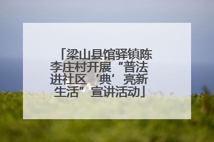 梁山县馆驿镇陈李庄村开展“普法进社区‘典’亮新生活”宣讲活动