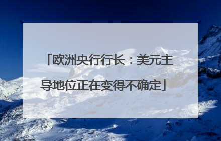 欧洲央行行长：美元主导地位正在变得不确定