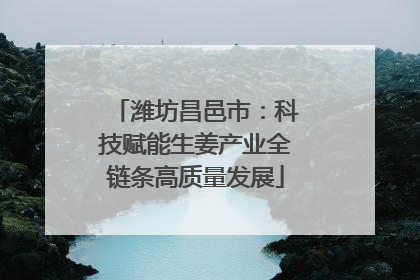 潍坊昌邑市：科技赋能生姜产业全链条高质量发展