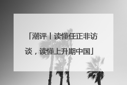 潮评丨读懂任正非访谈，读懂上升期中国