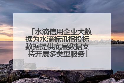 水滴信用企业大数据为水滴标讯招投标数据提供底层数据支持开展多类型服务