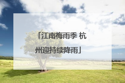 江南梅雨季 杭州迎持续降雨