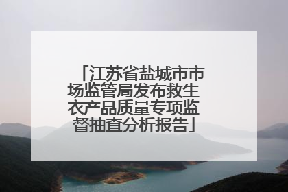 江苏省盐城市市场监管局发布救生衣产品质量专项监督抽查分析报告