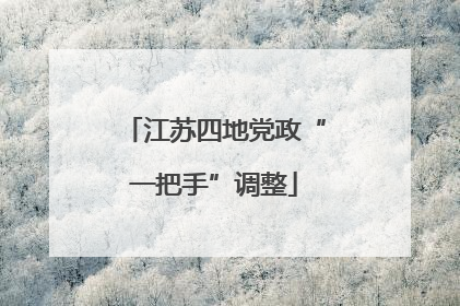 江苏四地党政“一把手”调整