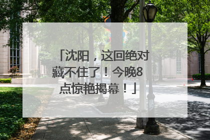 沈阳，这回绝对藏不住了！今晚8点惊艳揭幕！