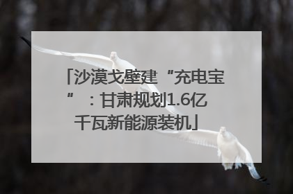 沙漠戈壁建“充电宝”：甘肃规划1.6亿千瓦新能源装机