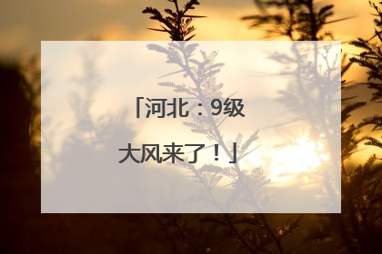 河北：9级大风来了！