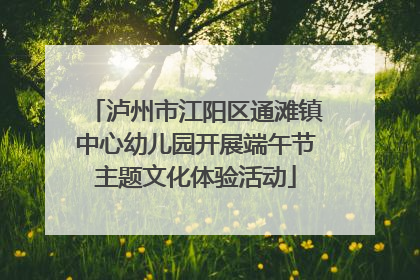 泸州市江阳区通滩镇中心幼儿园开展端午节主题文化体验活动