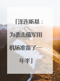 泽连斯基：为袭击俄军用机场准备了一年半