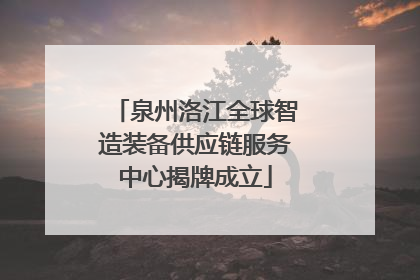 泉州洛江全球智造装备供应链服务中心揭牌成立