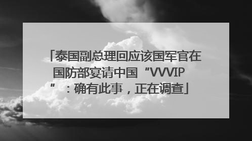 泰国副总理回应该国军官在国防部宴请中国“VVVIP”：确有此事，正在调查