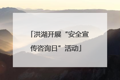 洪湖开展“安全宣传咨询日”活动