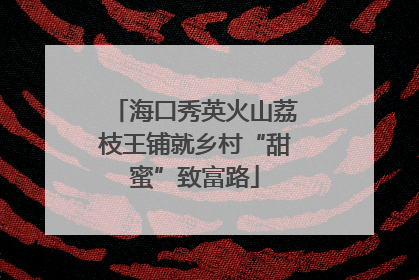 海口秀英火山荔枝王铺就乡村“甜蜜”致富路