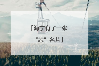 海宁有了一张“芯”名片