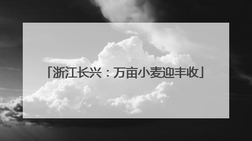 浙江长兴：万亩小麦迎丰收