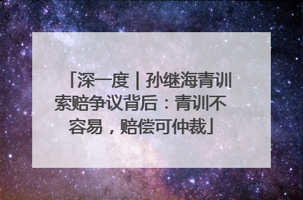 深一度｜孙继海青训索赔争议背后：青训不容易，赔偿可仲裁