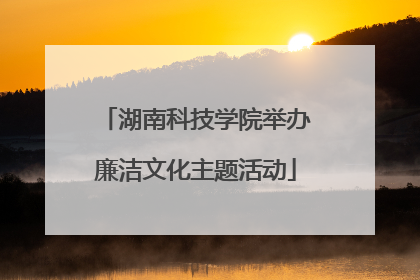 湖南科技学院举办廉洁文化主题活动