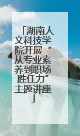 湖南人文科技学院开展“从专业素养到职场胜任力”主题讲座