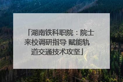 湖南铁科职院：院士来校调研指导 赋能轨道交通技术攻坚