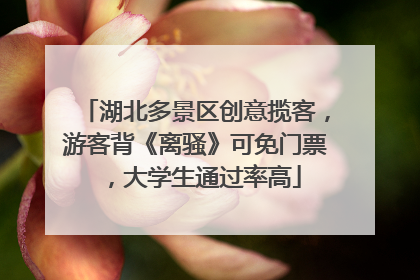 湖北多景区创意揽客，游客背《离骚》可免门票，大学生通过率高