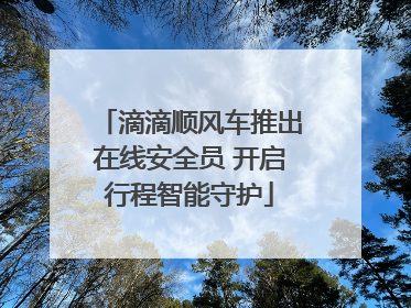 滴滴顺风车推出在线安全员 开启行程智能守护