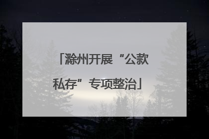 滁州开展“公款私存”专项整治