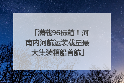 满载96标箱！河南内河航运装载量最大集装箱船首航