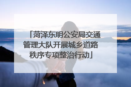 菏泽东明公安局交通管理大队开展城乡道路秩序专项整治行动