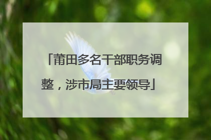 莆田多名干部职务调整，涉市局主要领导