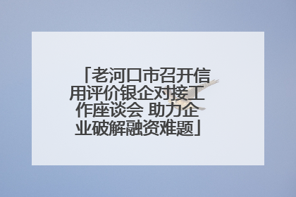 老河口市召开信用评价银企对接工作座谈会 助力企业破解融资难题
