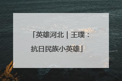 英雄河北｜王璞：抗日民族小英雄