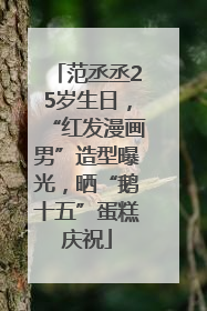 范丞丞25岁生日，“红发漫画男”造型曝光，晒“鹅十五”蛋糕庆祝