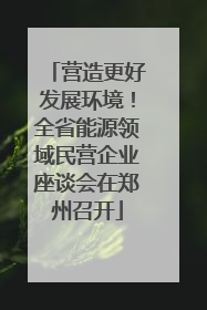 营造更好发展环境！全省能源领域民营企业座谈会在郑州召开