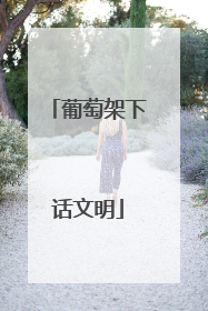 葡萄架下话文明