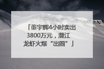 董宇辉4小时卖出3800万元，潜江龙虾火爆“出圈”